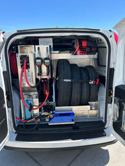 The AGA Tools Mid-Size Mobile Van Oil System is designed for businesses offering mobile oil services and spare tires. 