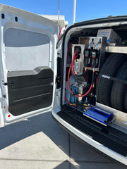 The AGA Tools Mid-Size Mobile Van Oil System is designed for businesses offering mobile oil services and spare tires. 