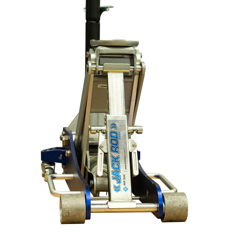 The AGA Dual Lever Jack Rod Stand is a new variant of the Jack Rod Stand that can transform your floor jack into a reliable and stable jack stand. It has been specifically designed for commercial use and is compatible with most floor jacks. With its dual lever design, it is capable of achieving a 3.5T capacity without the need for a locking pin. This innovative design aims to eliminate liability for business owners by making the dual lever jack rod faster, safer, and easier to use.