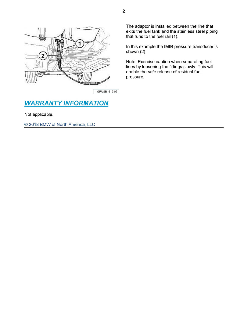 Fuel Pressure Adapter (M56 Engine)