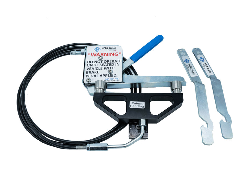 Mechanically disengage park release mechanism remotely. Works on 8HP transmissions approx. 2013 and newer. Kit includes short and long lever to cover most vehicle applications. Can engage and disengage tool while inside the vehicle. Not being under the vehicle means much safer operation