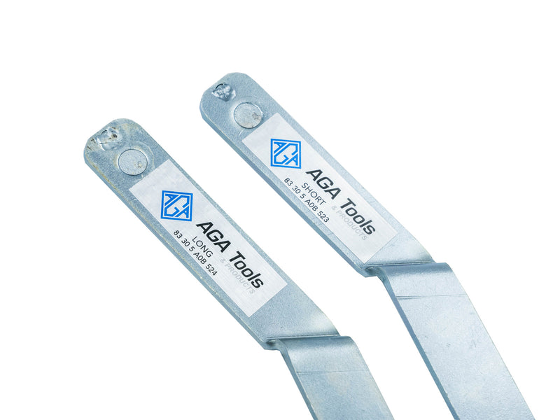 Mechanically disengage park release mechanism remotely. Works on 8HP transmissions approx. 2013 and newer. Kit includes short and long lever to cover most vehicle applications. Can engage and disengage tool while inside the vehicle. Not being under the vehicle means much safer operation